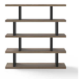 Hnedo-čierna knižnica v dekore orecha 163x172 cm Step – TemaHome vyobraziť