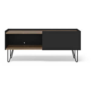 Hnedo-čierny TV stolík v dekore orecha 140x59 cm Nina – TemaHome vyobraziť