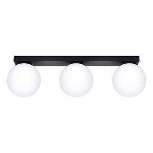 Čierne stropné svietidlo so skleneným tienidlom ø 12 cm Umerta – Nice Lamps vyobraziť