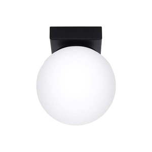 Čierne stropné svietidlo so skleneným tienidlom ø 12 cm Umerta – Nice Lamps vyobraziť