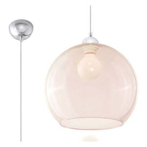 Béžové závesné svietidlo so skleneným tienidlom ø 30 cm Bilbao – Nice Lamps vyobraziť