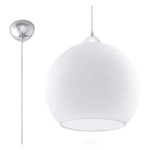 Biele závesné svietidlo so skleneným tienidlom ø 30 cm Bilbao – Nice Lamps vyobraziť
