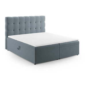 Svetlomodrá boxspring posteľ s úložným priestorom 160x200 cm Bali – Cosmopolitan Design vyobraziť