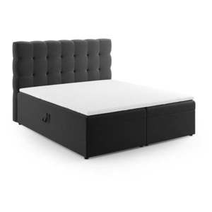 Antracitová boxspring posteľ s úložným priestorom 180x200 cm Bali – Cosmopolitan Design vyobraziť