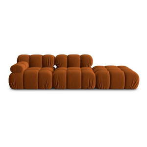 Oranžová zamatová pohovka 282 cm Bellis – Micadoni Home vyobraziť