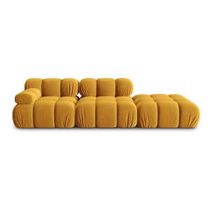 Žltá zamatová pohovka 282 cm Bellis – Micadoni Home vyobraziť