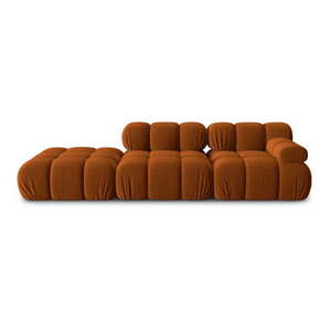 Oranžová zamatová pohovka 282 cm Bellis – Micadoni Home vyobraziť