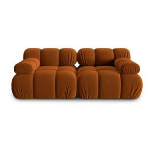 Oranžová zamatová pohovka 188 cm Bellis – Micadoni Home vyobraziť