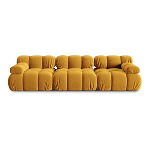 Žltá zamatová pohovka 282 cm Bellis – Micadoni Home vyobraziť