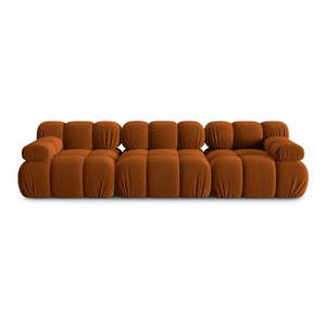 Oranžová zamatová pohovka 282 cm Bellis – Micadoni Home vyobraziť