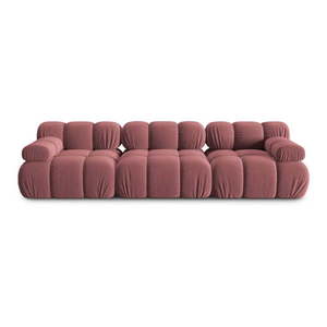 Ružová zamatová pohovka 282 cm Bellis – Micadoni Home vyobraziť