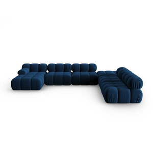 Modrá zamatová pohovka 379 cm Bellis – Micadoni Home vyobraziť