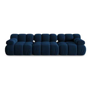 Modrá zamatová pohovka 282 cm Bellis – Micadoni Home vyobraziť
