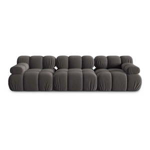 Tmavosivá zamatová pohovka 282 cm Bellis – Micadoni Home vyobraziť
