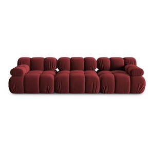 Červená zamatová pohovka 282 cm Bellis – Micadoni Home vyobraziť