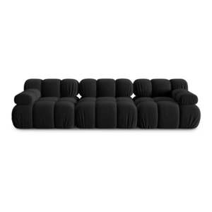 Čierna zamatová pohovka 282 cm Bellis – Micadoni Home vyobraziť