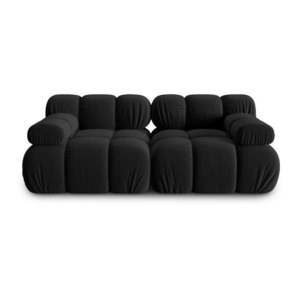 Čierna zamatová pohovka 188 cm Bellis – Micadoni Home vyobraziť
