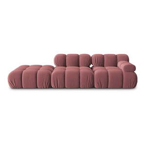 Ružová zamatová pohovka 282 cm Bellis – Micadoni Home vyobraziť