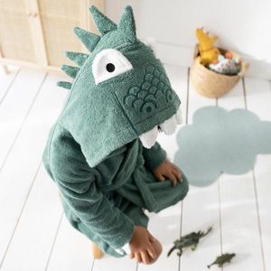 Detský župan z buklé froté zn. Colombine® s motívom dinosaura na kapucni vyobraziť