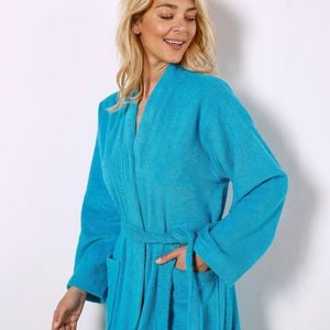 Jednofarebný župan z buklé froté zn. Colombine® s kimono golierom vyobraziť