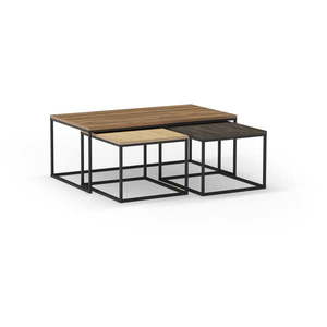 Konferenčné stolíky v súprave 3 ks v prírodnej farbe 60x110 cm Camelia – Marckeric vyobraziť