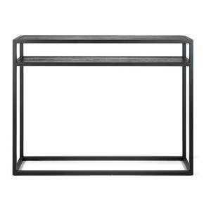 Čierny konzolový stolík s doskou z dubového dreva 30x120 cm Daniël – Spinder Design vyobraziť