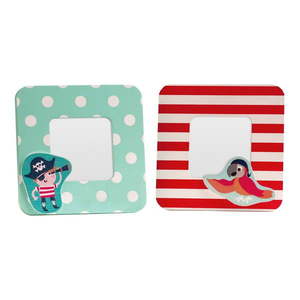 Červeno–tyrkysové drevené rámčeky v súprave 2 ks 12x12 cm Pirate – Premier Housewares vyobraziť