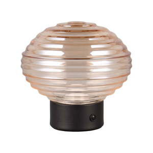 Čierno-béžová stmievateľná LED stolová lampa so skleneným tienidlom (výška 14, 5 cm) Earl – Trio vyobraziť