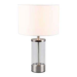 Stolová lampa v striebornej farbe s textilným tienidlom (výška 33, 5 cm) Grazia – Trio vyobraziť