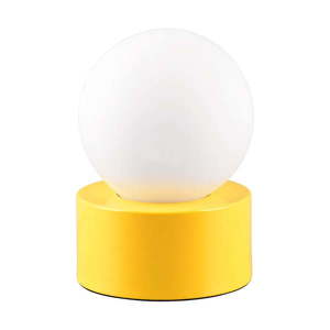 Žltá stolová lampa so skleneným tienidlom (výška 17 cm) Countess – Trio vyobraziť
