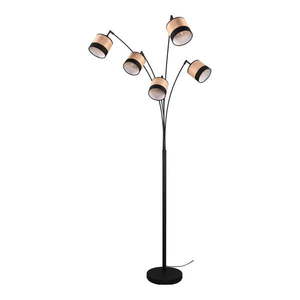 Stojacia lampa v čiernej a prírodnej farbe (výška 200 cm) Bolzano – Trio vyobraziť