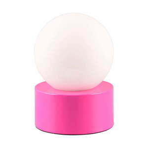 Ružová stolová lampa so skleneným tienidlom (výška 17 cm) Countess – Trio vyobraziť