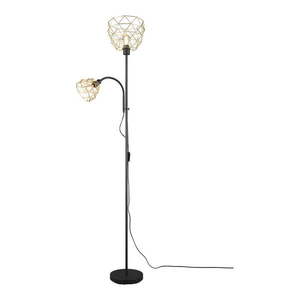 Stojacia lampa v čiernej a zlatej farbe s kovovým tienidlom (výška 180 cm) Haval - Trio vyobraziť