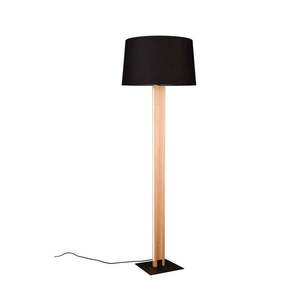 Stojacia lampa v čiernej a prírodnej farbe s textilným tienidlom (výška 150 cm) Rahul – Trio vyobraziť