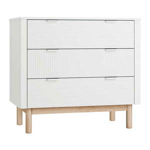 Biela nízka detská komoda 100x52 cm Miloo – Pinio vyobraziť