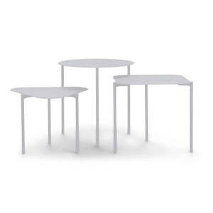 Kovové okrúhle odkladacie stolíky v súprave 3 ks 46.5x46.5 cm Do-Re-Mi – Spinder Design vyobraziť