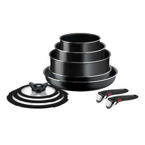 Hliníková súprava riadu 10 ks Ingenio Easy Cook & Clean Black - Tefal vyobraziť