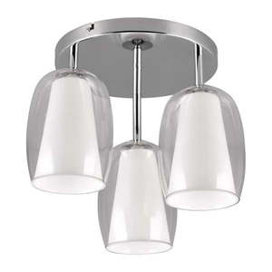 Stropné svietidlo so skleneným tienidlom ø 14 cm v striebornej farbe Barret – Trio Select vyobraziť