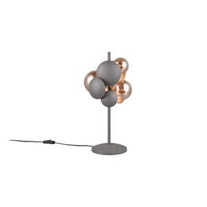 Stolová lampa so skleneným tienidlom v sivo-zlatej farbe (výška 50 cm) Bubble – Trio Select vyobraziť
