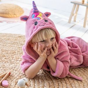 Detský župan s motívom jednorožca na kapucni vyobraziť