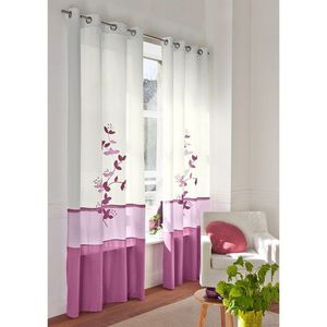 Voálová záclona s potlačou Orchidea, zakončená očkami vyobraziť