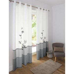 Voálová záclona s potlačou Orchidea, zakončená očkami vyobraziť