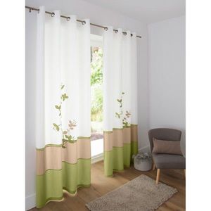 Voálová záclona s potlačou Orchidea, zakončená očkami vyobraziť