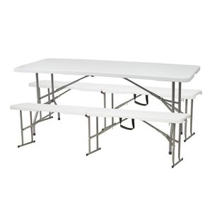 NABBI Vivas 1+2L cateringový skladací set 180x70 cm sivá / biela vyobraziť