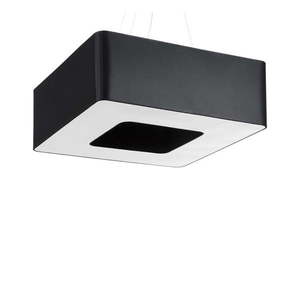 Čierne závesné svietidlo s textilným tienidlom Piano – Nice Lamps vyobraziť