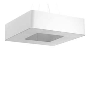 Biele závesné svietidlo so skleneno-textilným tienidlom Piano – Nice Lamps vyobraziť