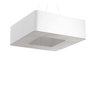 Biele závesné svietidlo s textilným tienidlom Piano – Nice Lamps vyobraziť
