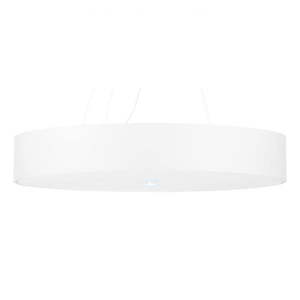 Biele závesné svietidlo s textilným tienidlom ø 80 cm Herra – Nice Lamps vyobraziť