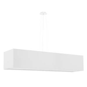 Biele závesné svietidlo so skleneno-textilným tienidlom Gryfin – Nice Lamps vyobraziť