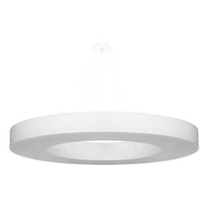Biele závesné svietidlo s textilným tienidlom ø 90 cm Galata Slim – Nice Lamps vyobraziť